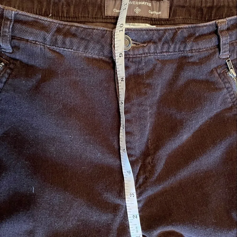 Vintage 90s mid rise wide leg brown corduroy pants - Picture 7 of 8